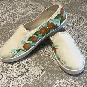 Beautiful Hand Painted Slip On Sneakers